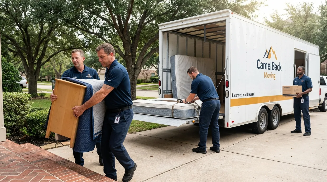 Crew loading residential truck for cross-state move from Dewart, PA